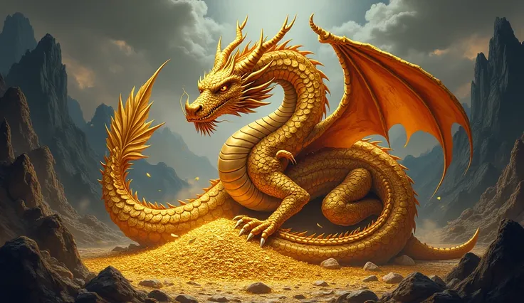 Gold hoarding dragon logo