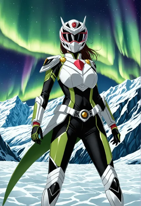  female Kamen Rider , Aurora Over the Glacier