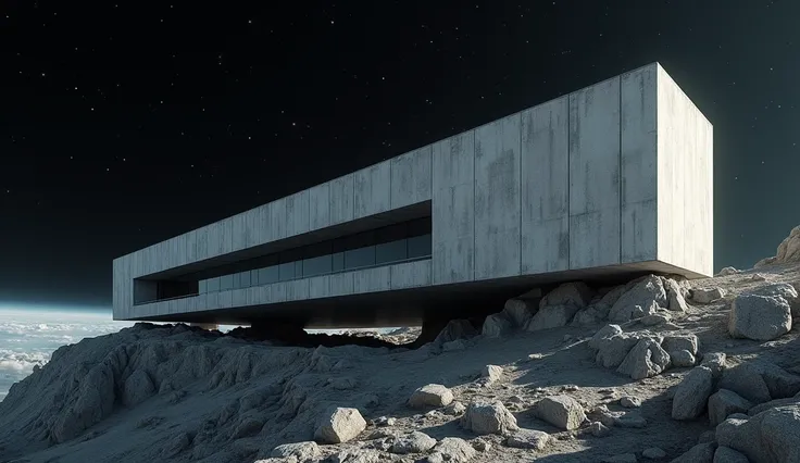 Imagine tadao andao postmodern concrete on the edge of space 8k