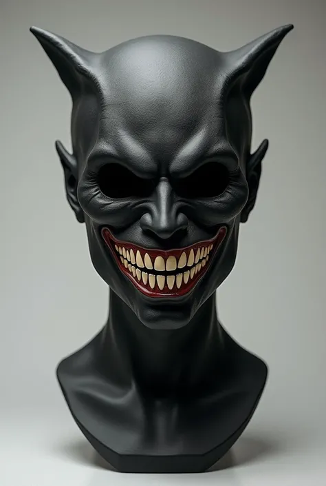 A mask of joker type in black color but with a different end, thin from the bottom and thick from the top. And front side design full and attractive 
