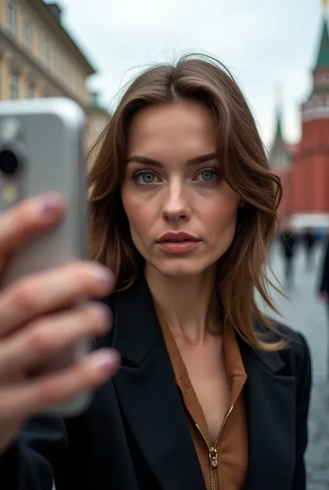 Take a photo of a beautiful Russian model in Moscow selfie instagram iPhone