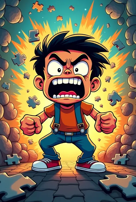 Anger from the cartoon puzzle