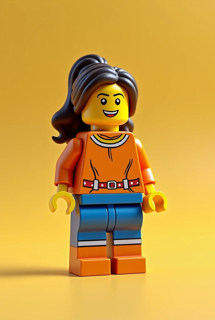 lego woman character with blank background
