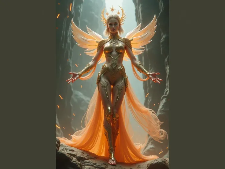 The goddess, fortuna, highly technologically advanced and cybernetically enhanced. High Resolution, Masterpiece, Award Winning, Best Quality, High Details, High Quality, UHD, Optical Illusion, Impressionism, Art Deco, Cinematic, Cinematography, Futurism, H...