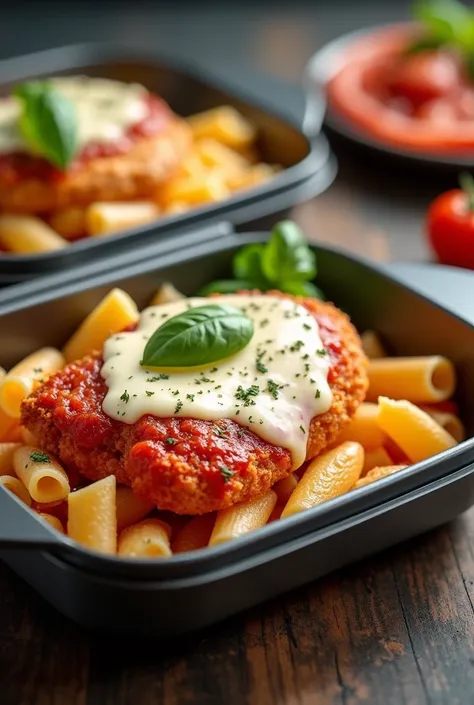 Chicken Parmegiana lunch box for photo 