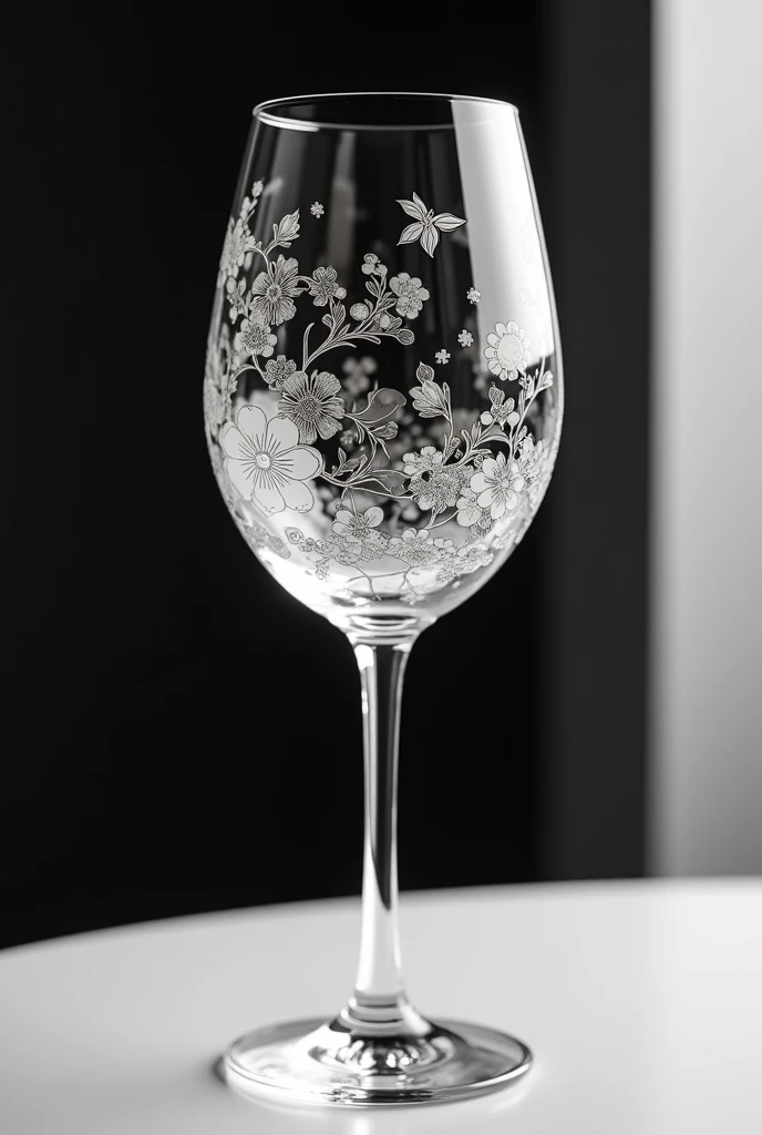 Create me a wine glass with Chinese symbols and a Chinese design 