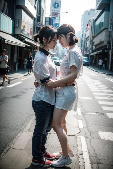 Lesbian girls having sex on the streets of Tokyo