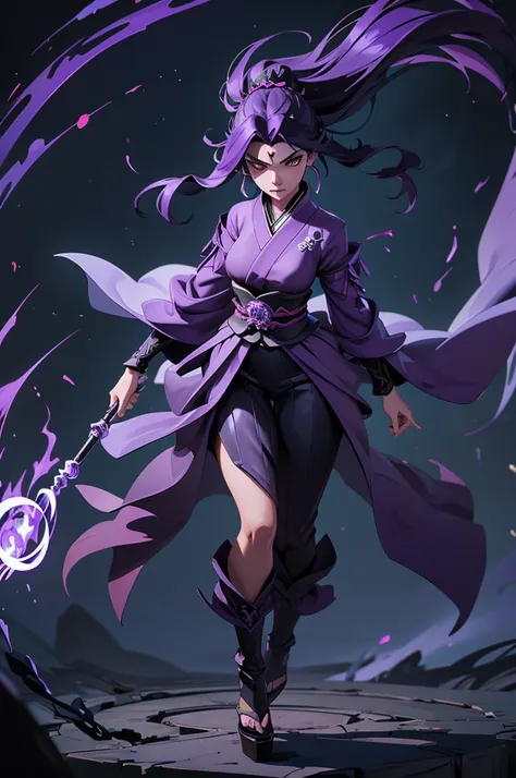 Best quality, masterpiece, high quality, (detailed beautiful face:1.3), (detailed beautiful eyes;1.3),  standing, (full-body shot:1.4), tall and elegant, Tsukuyomi, nihonshinwa, Japanese, woman, dark sorceress, shadowy atmosphere, mysterious aura, ethereal...