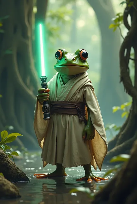 Une grenouille jedi.