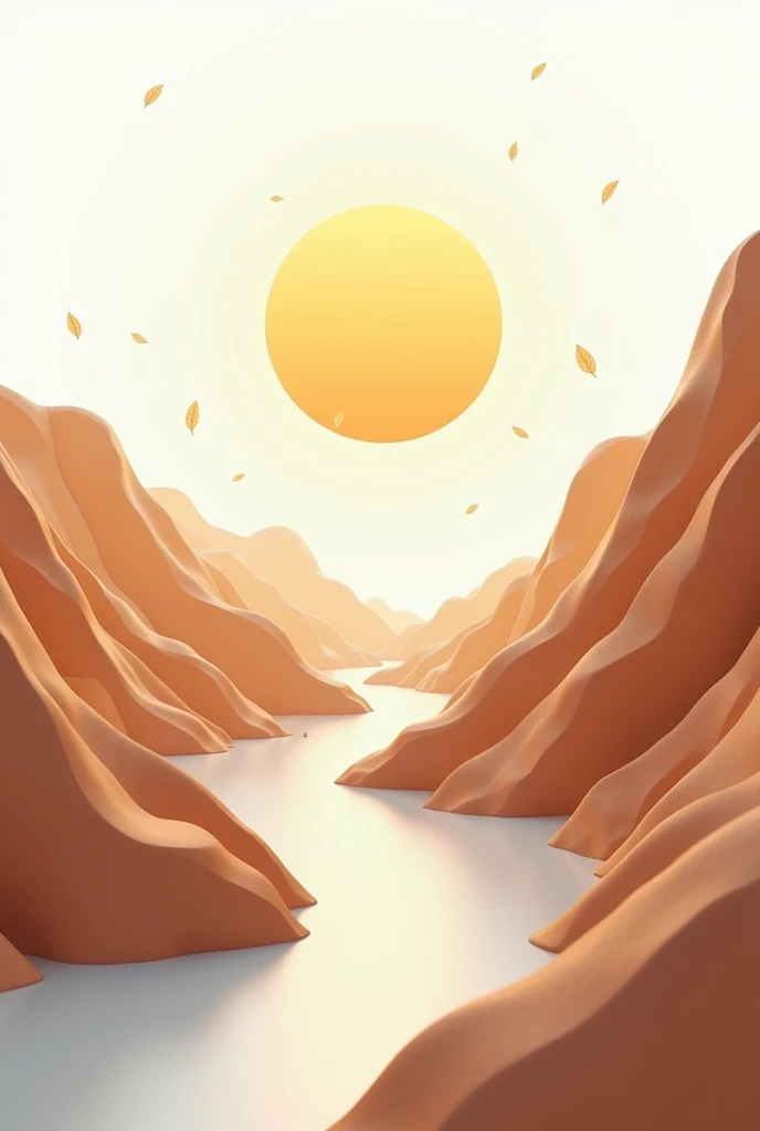 Prompt 3:
Create an unprecedented image (nft)  in 4D WITH VERY INTENSE COLORS : " Abstract design that combines organic and undulating mountains ,  in earth tones that vary between light brown and warm beige ,  with a silver river that meanders gently towa...