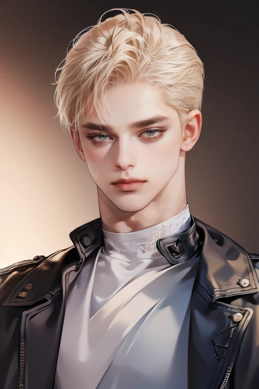 (tmasterpiece, high resolution, ultra - detailed:1.0), (1 boy, Young male, masculine face), Perfect male body, Adult male, Delicate eyes and delicate face, Extremely detailed CG, Unity 8k wallpaper, Complicated details, Detailed face, (blond hair, messy ha...