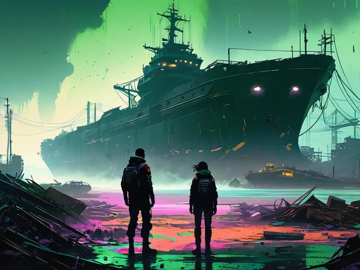 A vibrant and colorful illustration, by ismail inceoglu dragan bibin hans thoma greg rutkowski alexandros pyromallis nekro rene maritte illustrated. cyberpunk futuristic neon, fine details. brightly colored, anime influence, highly detailed. Dramatic  warm...