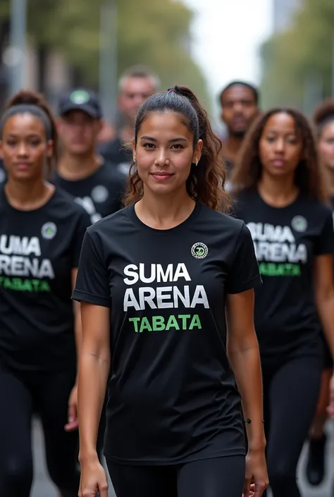 Black Group of people wear tshirt written Suma Arena tabata