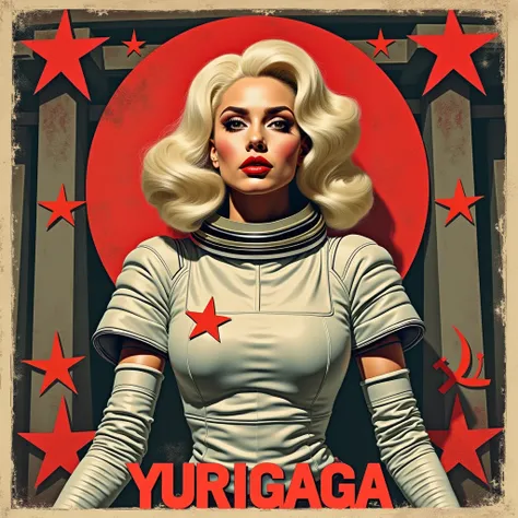 Music album cover of "Marx Romance" by "Yuri Gaga". Parody of soviet art style, with references to Lady Gaga hit and the soviet hero Yuri Gagarine. "Marx Romance" is written in big red letters in the upper part of the picture, "Yuri Gaga" written in white,...