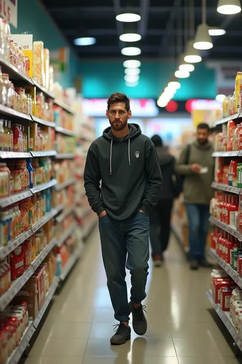 Messi after shopping in frend side of saudia hypermarket in qater