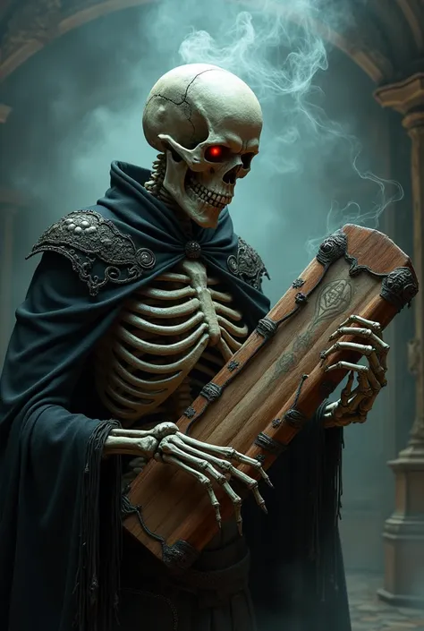 Diabolical skeleton playing Zampoña 