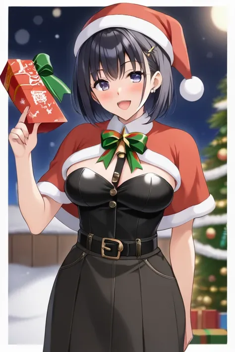  dressed in Christmas anime style 