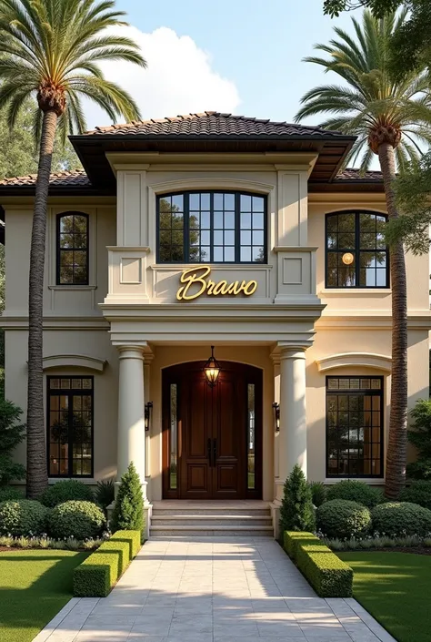  A LUXURIOUS HOME WITH A SIGN THAT SAYS "BRAVO FAMILY "