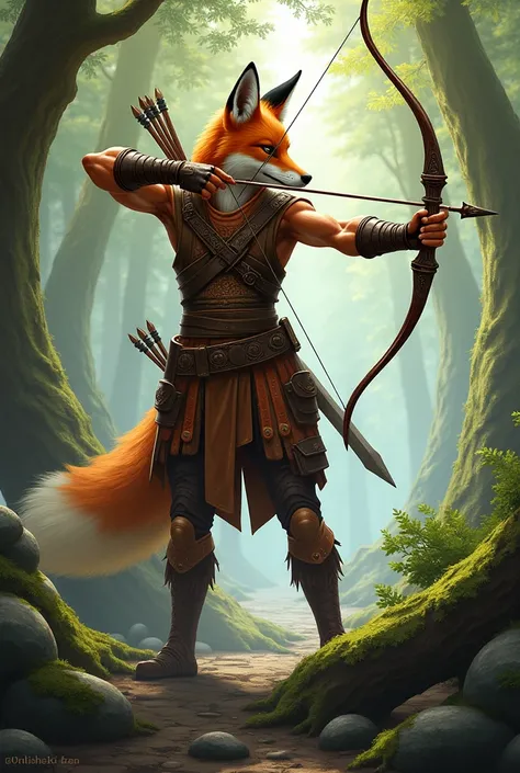 Male fox archer in pathfinder style