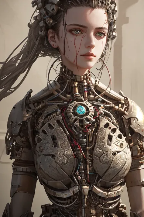 1 Mechanical girl,(( super realistic details)), portrait, Global Illumination, shadows, octane render, 8K,  super clear,Metal, Intricate, Accessories Details, Cool colors, Egyptian details , highly  Intricate details, Realistic light,  trending on cgsociet...