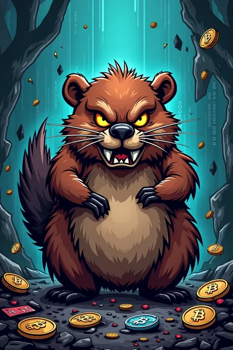 Evil cartoon beaver killing crypto memes 