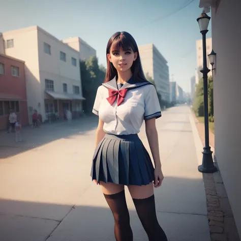 NoBody,(masterpiece, best quality:1.2), 1girl, solo, school uniform, in city