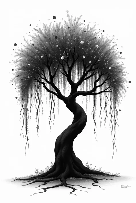 Mysterious mystical tree
Like weeping willow
comic
Schwarz/white