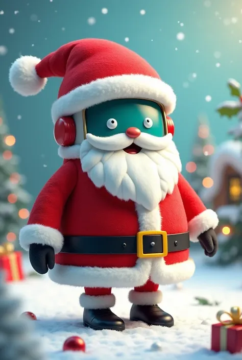 Android image of cell phone wearing Santa Claus costume
