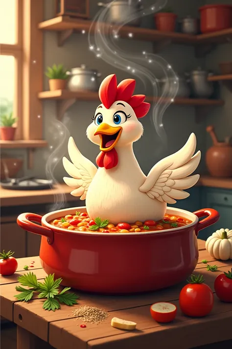 Animated chicken stew