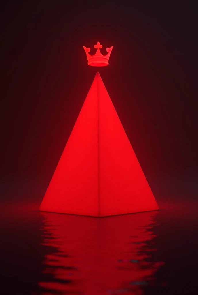 Red signal lamp lights up a red triangle with red crown