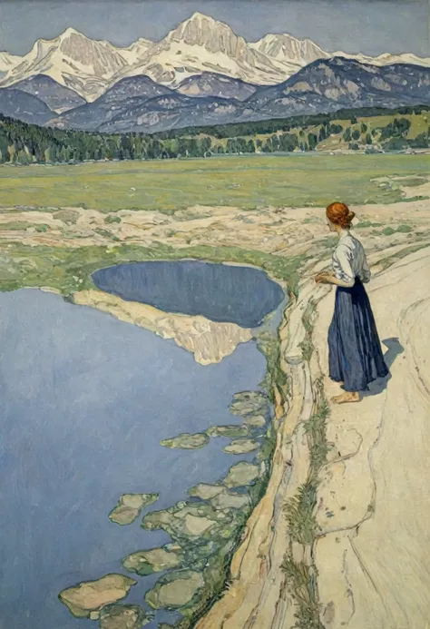 A beautiful epic scene, art by Ferdinand Hodler