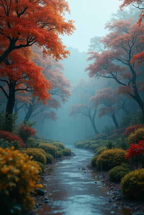 {{{masterpiece}, {extremely detailed CG unity 8k wallpaper}, finely detail, cinematic lighting, best quality, rainy autumn setting, aesthetic, calm, quiet