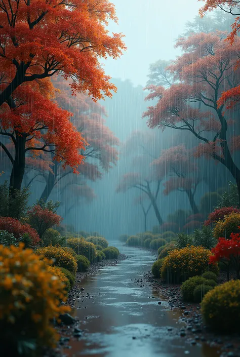 {{{masterpiece}, {extremely detailed CG unity 8k wallpaper}, finely detail, cinematic lighting, best quality, rainy autumn setting, aesthetic, calm, quiet