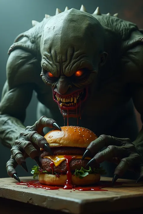 Terrifier eat burger