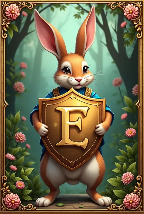  WITH A LETTER E AND A RABBIT AND SHIELD