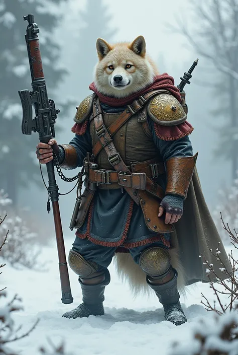 A humanoid animal, with weapons, in the (neve), the most famous animal from (russia), (bebado).