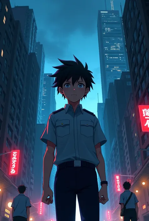 Anime, Short story book cover, about a boy who want to be a police to revenge against gang for his family