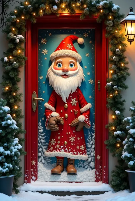 Christmas door that tells a story the decoration on the same door