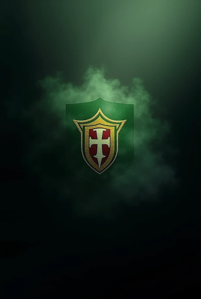  Image on a black background to be worn on a , Where does the Fluminense soccer teams coat of arms stand out, In the midst of a haze in the color green and wine  