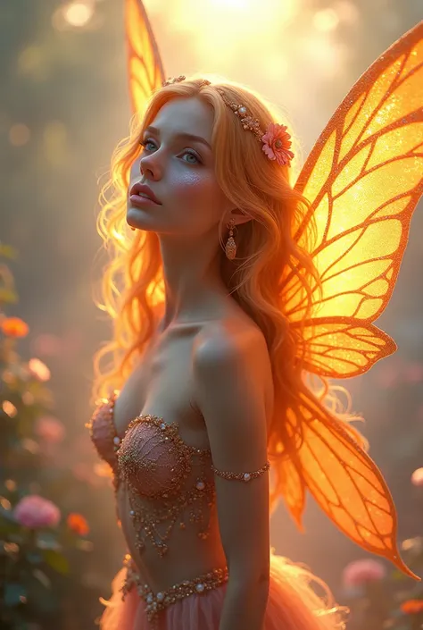 Pink and shiny Y2K fairy style, magic fairy , beautiful, sun rays, 