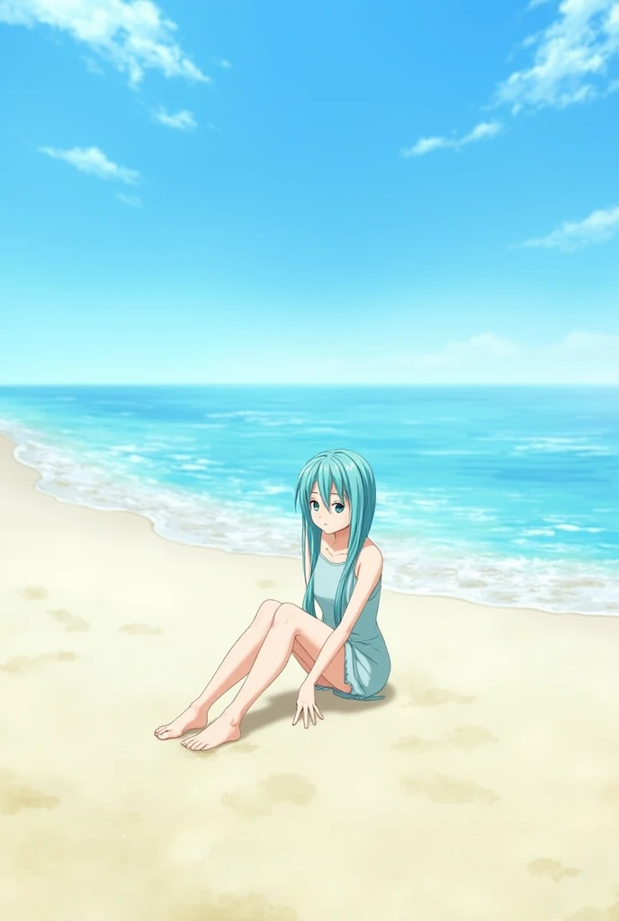 Miku nakano on the beach