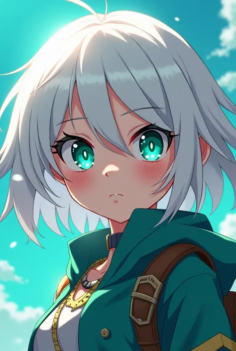  Girl  with white hair and turquoise eyes My Hero Academia Style. She is member of the Todoroki Family 