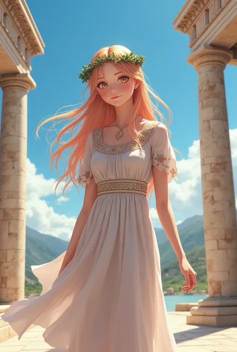 anime girl in ancient Greek outfit 