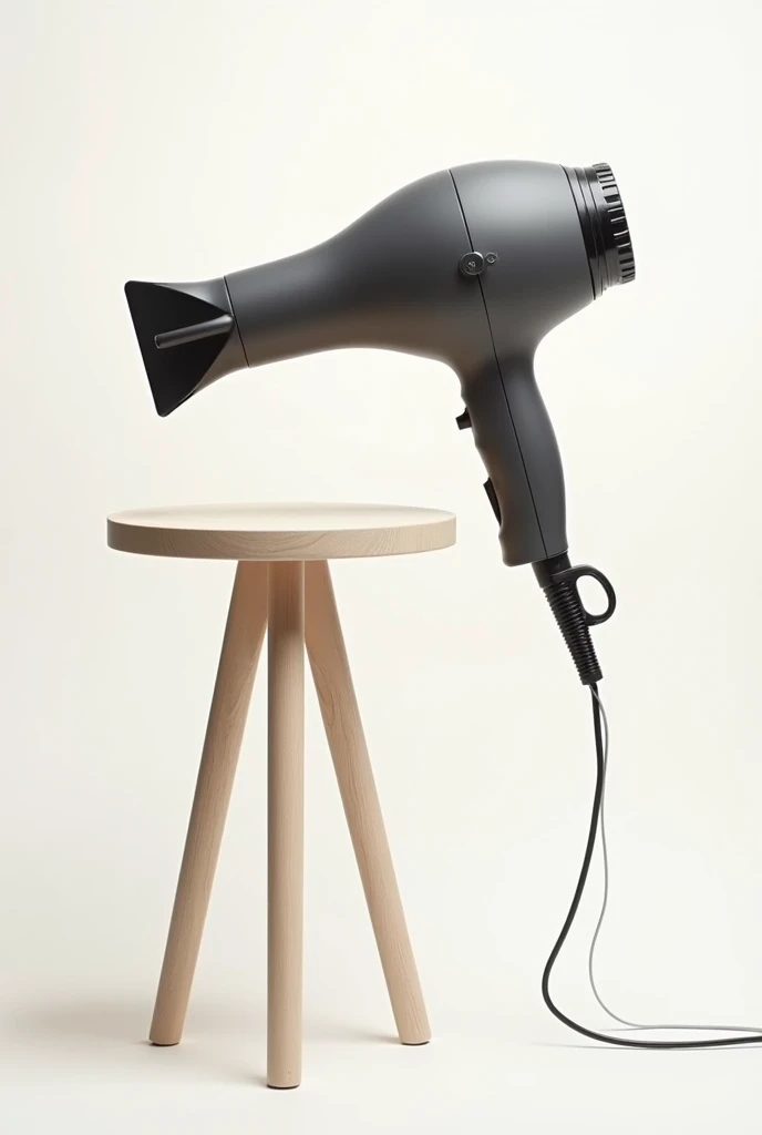 I created sketches of a support as an extendable arm to adjust the hair dryer so that it can be used at any angle and that the user does not use their arms to carry the dryer, in addition to including minimalist RTA furniture that can be used to store comb...