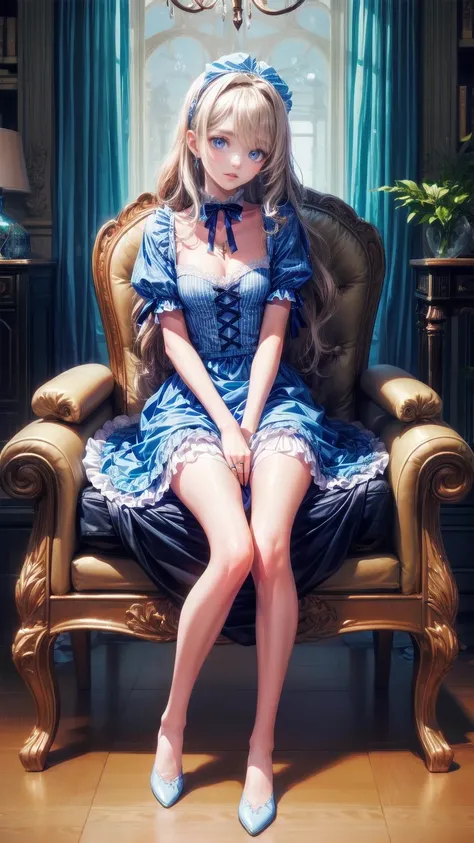 ,  Full Body View , Head to Toe Composition, 、PhotorealiStic, (maSterPiece,HigheSt questionuality:1.4),(8k,RAW PhotoS,PhotorealiStic:1.2),  Not Safe at Work  ,  detailed skin, detail face ,  Naughty Girl  , Little Princess ,Alice in Wonderland,  cute face,...