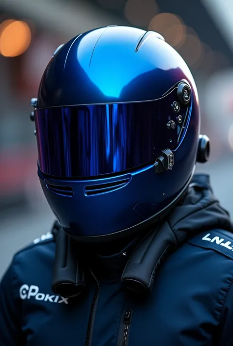 Dark blue formula 1 racing helmet 