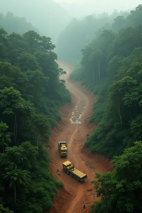 The Amazon rainforest being deforested