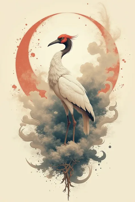 Make an image that represents peace with a bird in the midst of chaos in oriental style as if it were made of papyrus, Its going to be for a forearm tattoo so you have to adjust it to it 