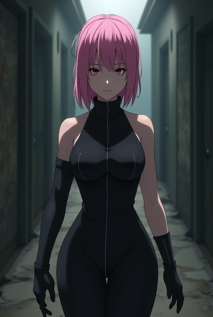 Sakura Haruno anime black dress and black gloves standing in a ...