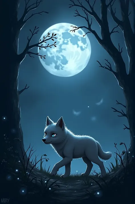 Lobito on a dark and moonlit night